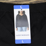 Lucky Brand Women's V-Neck Sweater 1721756 Jet Black L