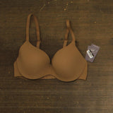 Auden Womens Luxe Stretch Comfort Wire Demi Bra 94266714 Caramel Brown 36B