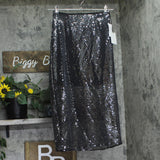 1.state Womens Side-Zip Sequin Midi Skirt 8154421 Rich Black 2