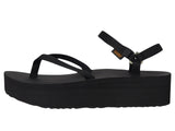Teva Womens Flatform Sandal Slim Thong Strappy 1164630 Black 8M
