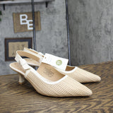 A New Day Womens Milan Raffia Slingback Heels 92611221 Beige Brown 11M