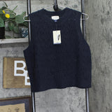 Universal Thread Crochet Sweater Vest Crewneck Sleeveless 94429877 Navy blue XL