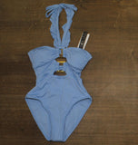 Soluna Womens Buckle-up Convertible One-Piece Swimsuit 2681352 Coastline Blue S