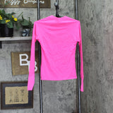 Becca Womens Burst Long Sleeve Rash Guard 883847 Pink Glo M