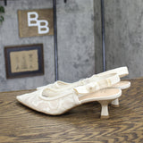 A New Day Milan Slingback Pumps Lace Pointed Toe 93708032 Cream Off White 8.5M