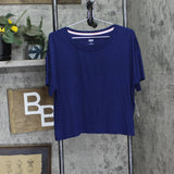 Jenni Women's Short-Sleeve Pajama Shirt Top 100173187MS Sapphire Blue L