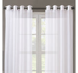 Regal Home Crushed Voile Solid Grommet Sheer Single Curtain Panel White 50x84