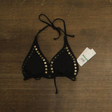 Salt + Cove Juniors Studded Convertible Bikini Top 807025 Black L