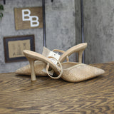 A New Day Sonia Rhinestone Pointed Toe Heels 94567885 Beige Brown 11M