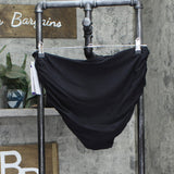 Anne Cole Womens High Rise Ruched Foldover Bikini Swim Bottom Black 2XL
