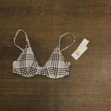 Salt + Cove Juniors Plaid Underwire Bikini Swim Top 807027 Black / White M