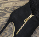 Michael Michael Kors Womens Whitby Feather Trim Pointed Toe Booties Black 5.5M