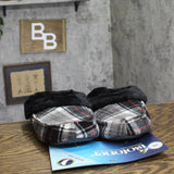 Isotoner Womens Plaid Valerie Bootie Slipper 8252 Ash Black Multi L (8-9)
