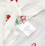 Miken Womens Cherry Embroidered Button-Down Swim Shirt I2992PUXH White Multi M