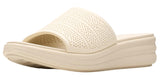 Clarks Drift Twist Wedge Slide Sandals 26181604 Cream Off White 7.5W