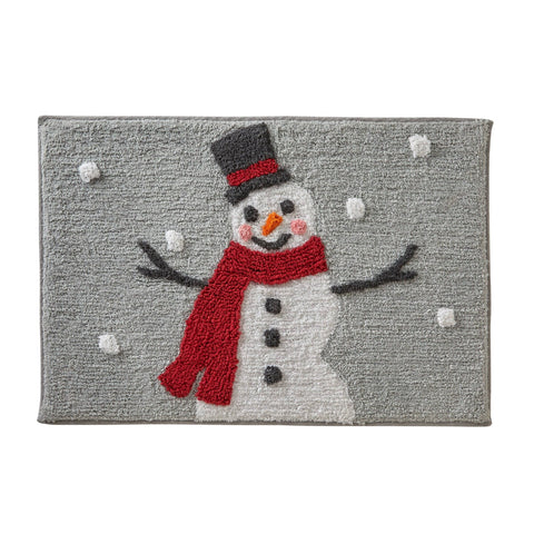 SKL Home Christmas / Winter Whistler Snowman Bath Mat Rug Gray Multi 20 x 30