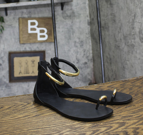 INC International Concepts Womens Georna Sandals Toe Ring 10020636900 Black 8.5M