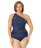 Miraclesuit Inset Network JENA Asymmetrical One Piece Swimsuit Midnight Blue 12