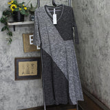 Ny Collection Womens Two Tone Ribbed A-line Dress MHAD0445 Dark / Light Gray M