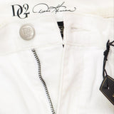 Dg2 Womens Classic Stretch Embroidered Cropped Jean 654679 White 12P