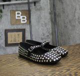 Guess Womens KALIDAL Mary Jane Flat Rhinestone GWKALIDAL Black 7.5M