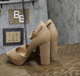 Sun + Stone Womens Reeta Block-Heel Platform Sandals Sand Stone Brown 8.5M