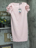 Pietro Brunelli Milano Ruffled Sleeve Ponte Maternity Dress 006-25905 Pink L