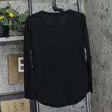 Splendid V-Neck Maternity Long Sleeve Pocket T-Shirt P80015-01 Black S