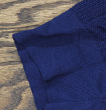 Alfani Pointelle Polo V-Neck Ribbed Knit Sweater Top Blazing Navy Blue M