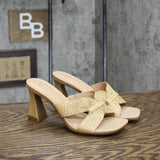 A New Day Women's Tia Mule Heels 89530591 Beige Brown 7M