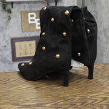 A New Day Womens Justice Boots Faux Suede Studded 94568942 Jet Black 7.5M