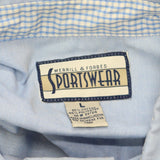 Merrill & Forbes Mens Vintage Button Up Short Sleeve Shirt Light Blue L
