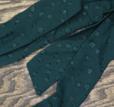 Tommy Hilfiger Self Tie Puff Sleeve Clip Dot Chiffon Midi Dress Spruce Green 14