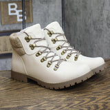 Cliffs By White Mountain Lace-Up Hiker Style Bootie Winter Off White / Fabric 9M