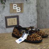 Universal Thread Flats with Ankle Strap and Memory Foam Leopard Dark Brown 7M