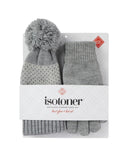 Isotoner Womens Gloves and Beanie Gift Set 30736 Heather Gray