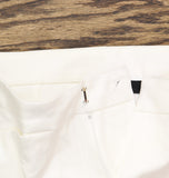 Dennis Basso Womens Bi-Stretch Zip-Front Ankle Pants w/ Pearl Accents White 2