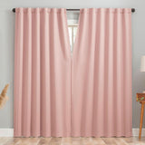 Sun Zero Aria Magnetic Theater Blackout Curtain Panel Pair Blush Pink 52x63
