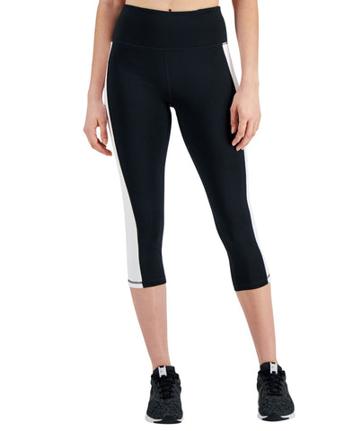 Id Ideology Petite Colorblocked Cropped Capri Leggings Noir White / Black PM