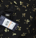 Tommy Hilfiger Womens Printed Ruched-Waist Dress A4IJ114A Black / Gold 2