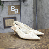 A New Day Milan Slingback Heels with Knot Detail 93708032 Cream Off White 8.5M