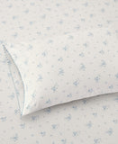 Elmwood Home Callie Floral 200-Thread Count Cotton 4-Piece Sheet Set Blue Queen