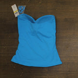 Anne Cole Womens Live in Color Twist Front Bandeaukini Swim Top Ocean Blue M