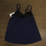 Swim Solutions Womens Midnight Princess High-Low Tankini Top 806843 Navy Blue 10