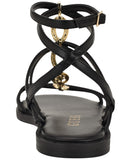 Guess Womens Grunge Gladiator Ornamented Flat Strappy Sandal GWGRUNGE Black 10M
