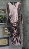 Nina Parker Shimmer Ruched Evening Gown Pink Brown Multi 0X