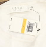 ASTR The Label Knit Palomar Asymmetrical Cutout Shoulder Sweater Top White S