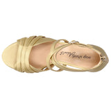 Easy Street Womens Evening Dress Crissa Block Heel Sandals CRISA Gold Satin 10M