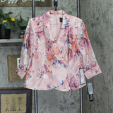 Alex Evenings Floral Printed 3/4 Sleeve Top Pullover Pink Blush / Multi LP