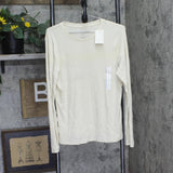 A New Day Womens Slim Fit Long Sleeve Top 94618974 Cream Off White L